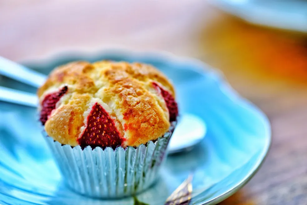 jahodové muffiny